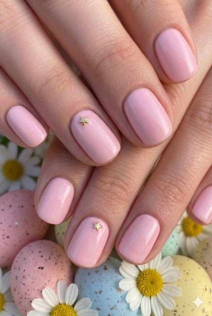 Cotton candy pink pastel Easter nails with sweet fluffy nostalgic carnival treat shade, playful fun manicure 2026