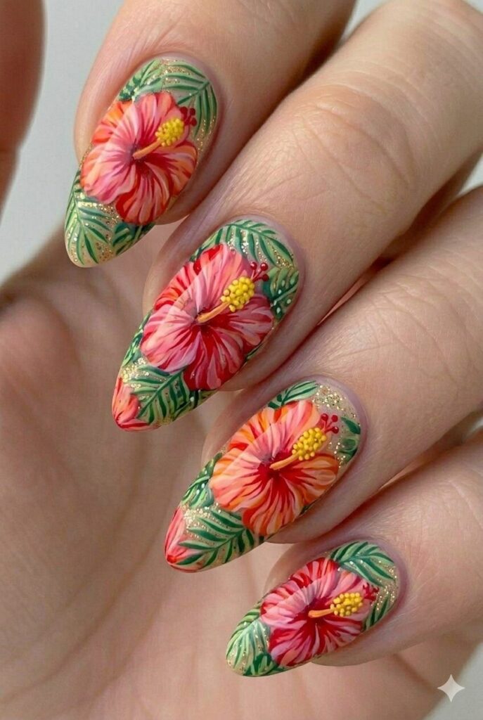 Sunshine yellow rays summer nail design with bright yellow and sunburst ray patterns, happy cheerful summer nail idea 2026