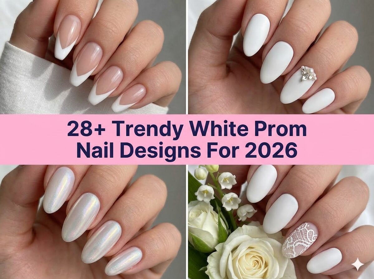 28+ Trendy White Prom Nail Designs For 2026