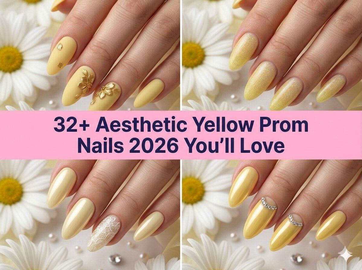 32+ Aesthetic Yellow Prom Nails 2026 You’ll Love