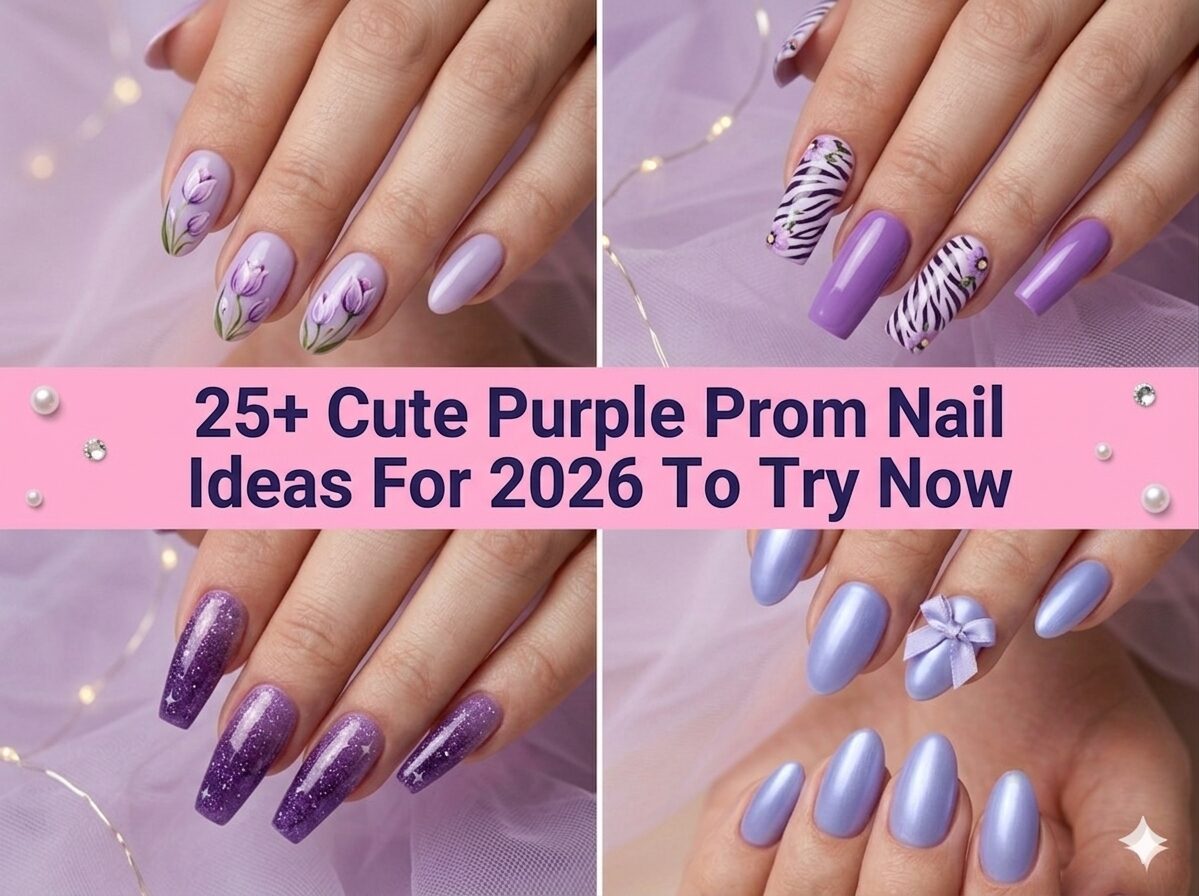 25+ Cute Purple Prom Nail Ideas For 2026