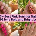 Collage of best pink summer nails for 2026 with bold chrome aura and fuchsia designs