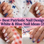 Collage of best patriotic nail designs for 2026 with American flag stars and stripes