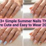 Collage of simple summer nails for 2026 with cute easy soft designs