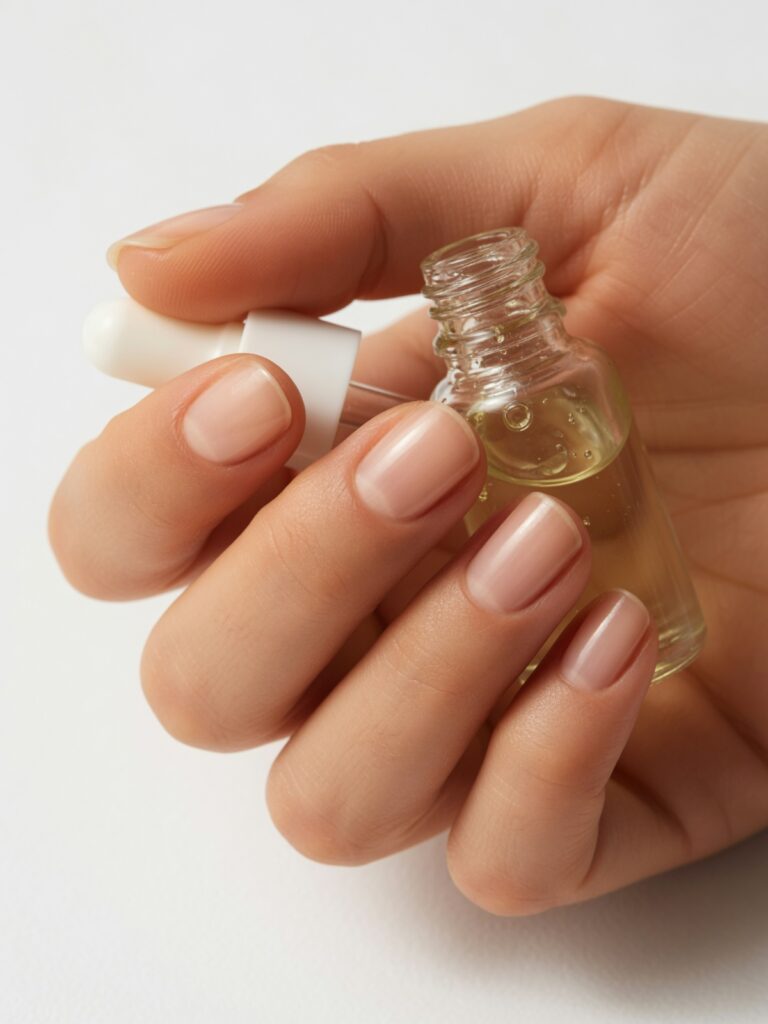 Smooth healthy fingernails without ridges after consistent daily nail care routine