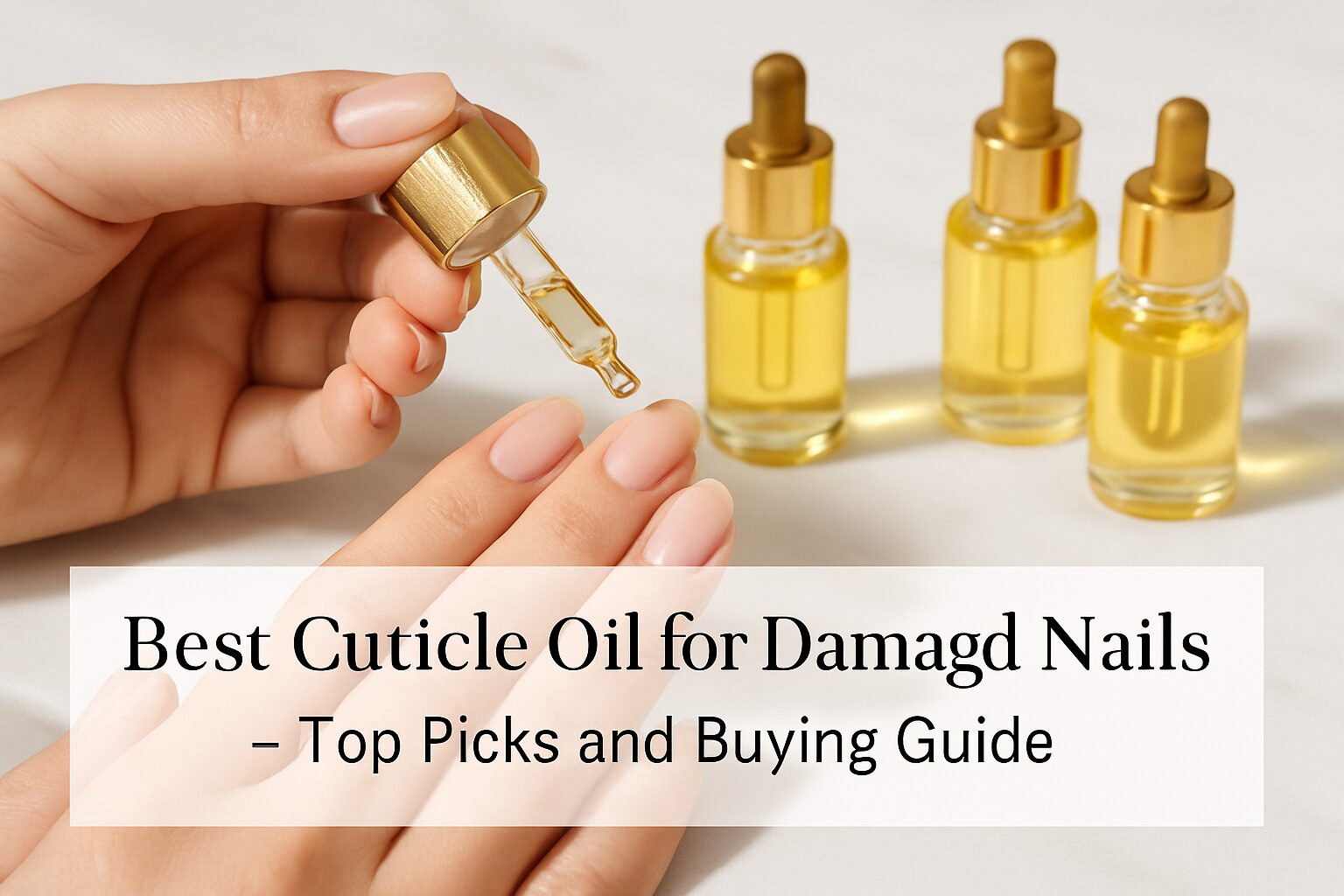 Best cuticle oil for damaged nails featured image showing cuticle oil application on natural nails