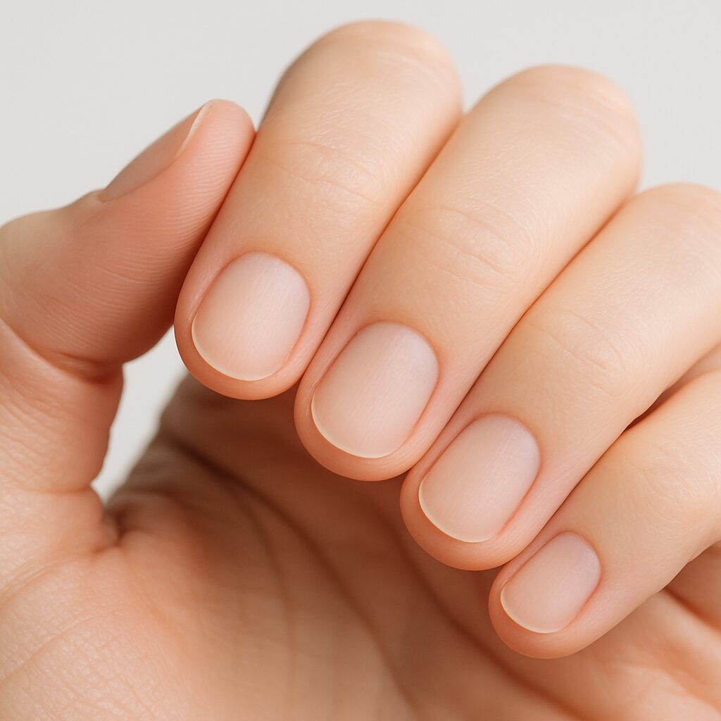 Clean and healthy natural nails prepped for long lasting press on application