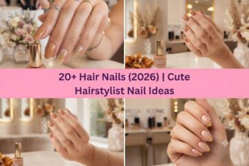 Collage of hair nails for 2026 with cute hairstylist salon designs