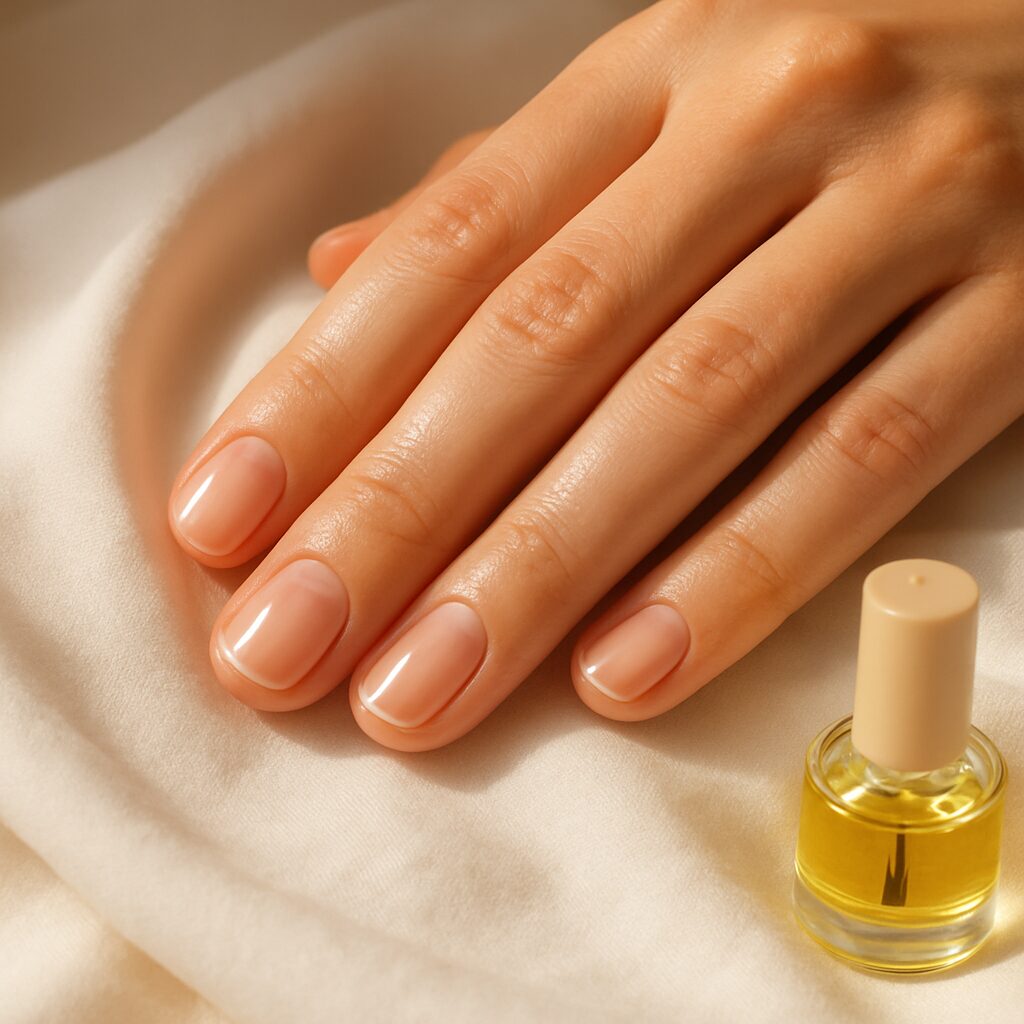 Healthy natural nails after using the best cuticle oil for damaged nails consistently