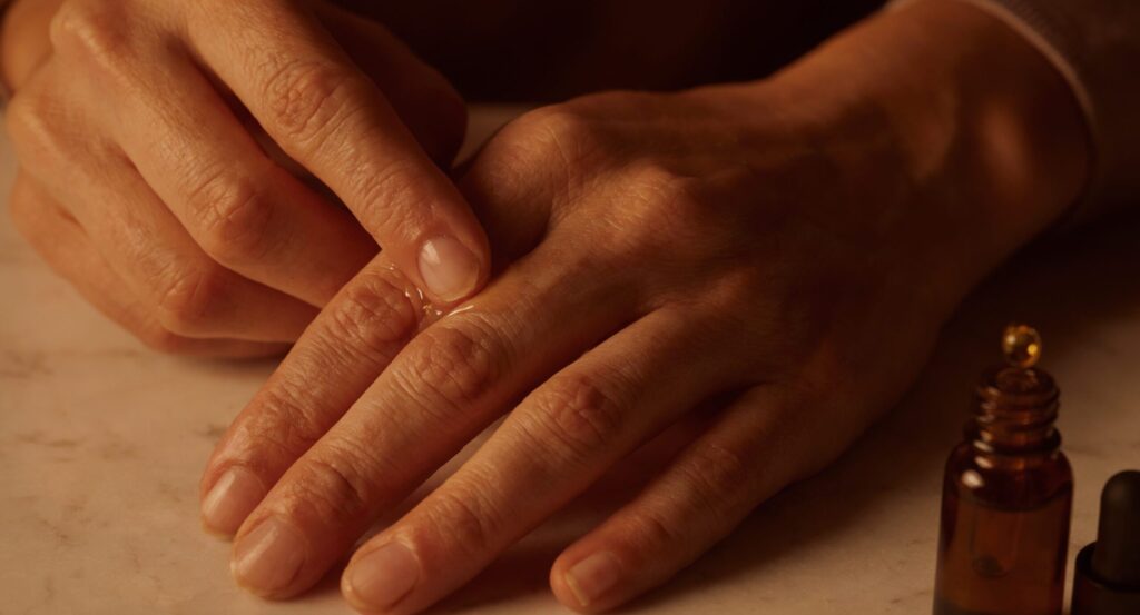 Night cuticle oil routine to strengthen nails after acrylics for daily recovery