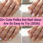 Collage of cute polka dot nail ideas for 2026 with easy playful designs