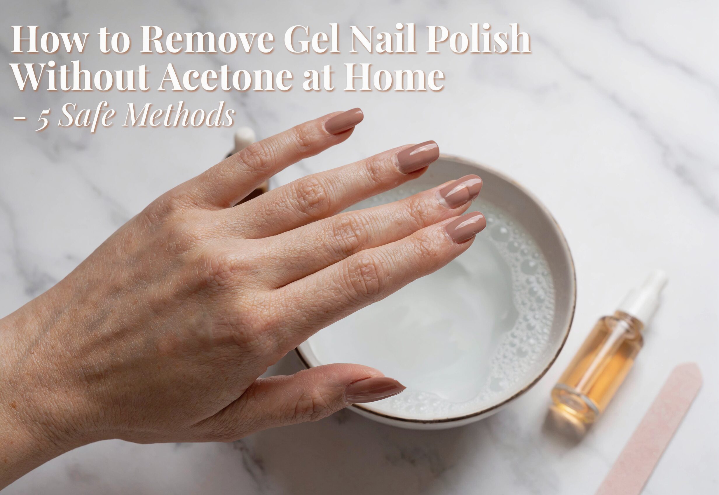Remove gel nail polish without acetone at home featured image showing safe soak method