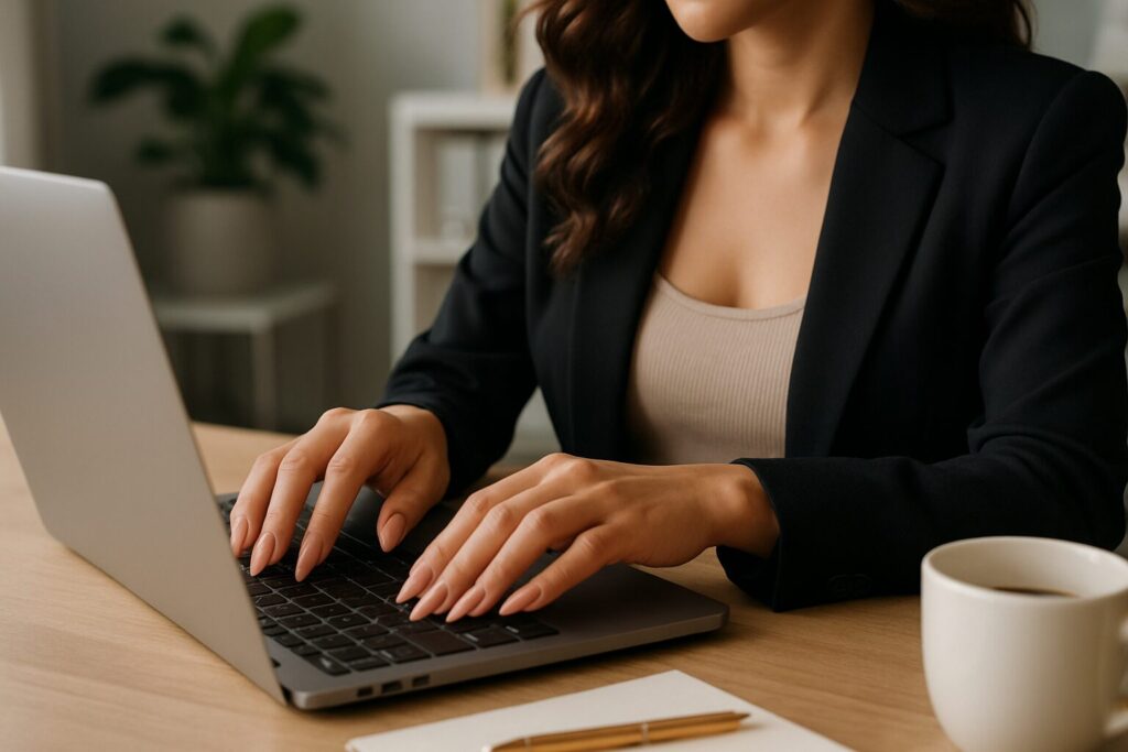 Proper typing technique to keep long stiletto nails from breaking