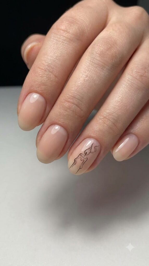 black-flame-candle-line-art-nails