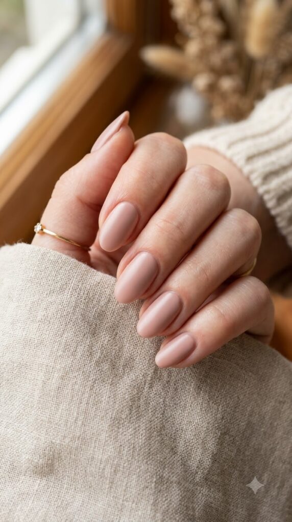 Blush taupe nails for a neutral September manicure