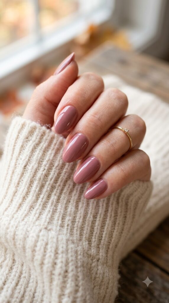 Dusty rose nails for a soft September manicure