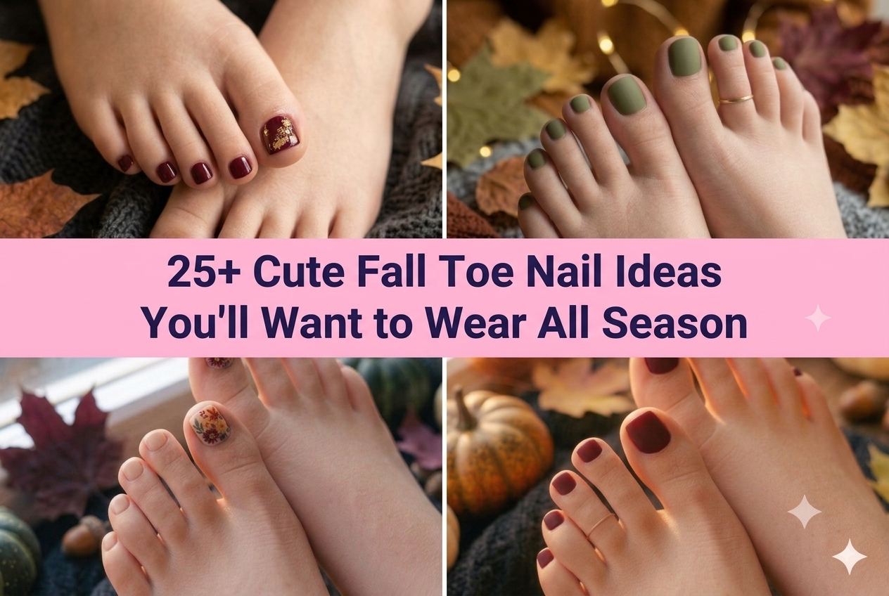 Cute fall toe nail ideas for 2026 in warm seasonal shades