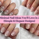 Collage of minimal nail ideas for 2026 with simple elegant designs