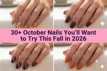Collage of stylish October nails you'll want to try this fall
