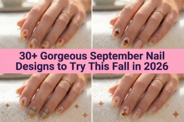 Collage of gorgeous September nail designs to try this fall
