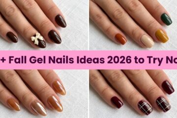 Collage of fall gel nails ideas 2026 to try now