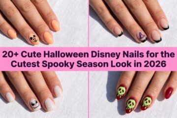 Collage of cute Halloween Disney nails for the cutest spooky season look