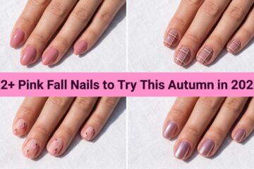 Collage of cute pink fall nails to try this autumn in 2026